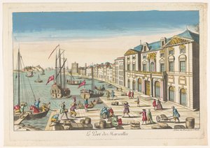 Vista del Ayuntamiento y el Puerto de Marsella Le port de Marseille (título sobre objeto) de Jean François Daumont