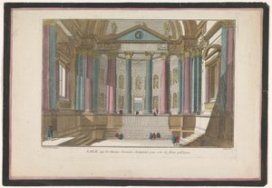 Vista del interior de una casa de Roma
Sucia, que los antiguos romanos utilizaban para ver las fiestas públicas (título en el objeto) de Jean François Daumont