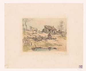 Paisaje con un hombre y un burro cerca de una cabaña
La cabane du chiffonnier de Jean François Raffaëlli (signed by artist)