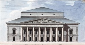 Fachada del Teatro Imperial Bolshoi Kamenny de San Petersburgo de Jean François Thomas de Thomon