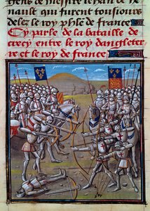 Batalla de Crecy, miniatura de las Crónicas de Froissart de Jean Froissart de Jean Froissart