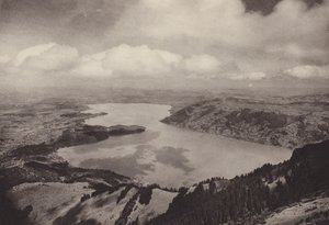 Rigi Kulm, vista del lago Zug (foto b/n) de Jean Gaberell