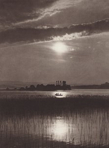 Suiza: El lago de Zúrich, al atardecer (foto en blanco y negro) de Jean Gaberell