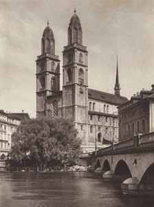 Suiza: Zúrich, la Catedral (foto en blanco y negro)