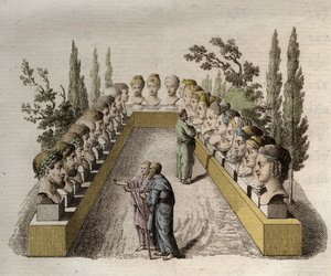 Fisionomía - Varios filósofos que observan y buscan penetrar diferentes fisionomías - grabado de 1808 en “El arte de conocer a los hombres a través de la fisionomía” de Johann Gaspar (Gaspard) Lavater (1741-1801) - 1806 de Jean Gaspard Lavater