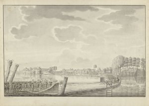 Ataque en Ouderkerk aan de Amstel, 1787 de Jean George Teissier (signed by artist)