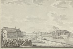 Ataque de los prusianos al mando del coronel Van Brush en el puente Duivendrecht, 1 de octubre de 1787
