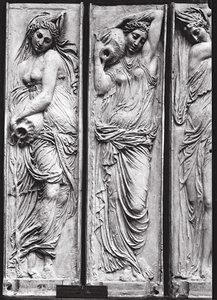 Relieves de la Fuente de los Inocentes que representan ninfas personificando los ríos de Francia (detalle) de Jean Goujon