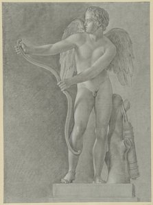 Estudio de una estatua de Cupido tensando su arco de Jean Grandjean