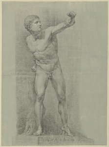 Estudio de la estatua de un boxeador de Jean Grandjean