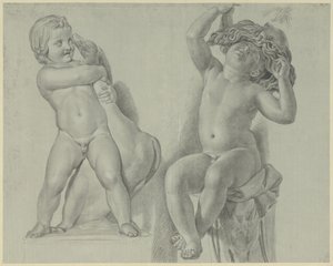 Dos estudios de esculturas infantiles de Jean Grandjean