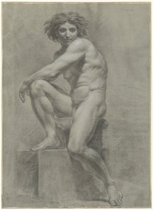 Desnudo masculino sentado Solleticare de Jean Grandjean