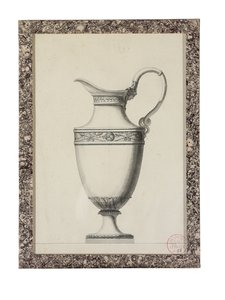 Diseño para una jarra con un asa de máscara griega de Jean Guillaume Moitte