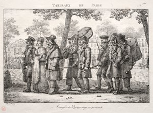 Escenas de París: Ciegos de los Quinze Vingts, caminando de Jean Henri Marlet