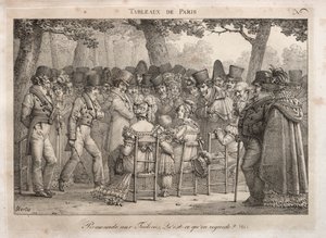 Escenas de París: Paseo en las Tullerías. ¿Qué están mirando?