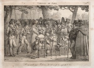 Escenas de París: Paseo en las Tullerías. ¿Qué están mirando? de Jean Henri Marlet