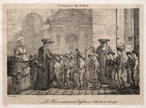 Escenas de París: Los hermanos llevando a los niños a San Nicolás de los Campos de Jean Henri Marlet