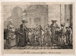 Escenas de París: Los hermanos conduciendo a los niños a San Nicolás de los Campos de Jean Henri Marlet