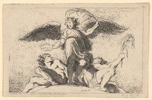 Ángel sosteniendo una palma y una corona de Jean Honoré Fragonard after Annibale Carracci