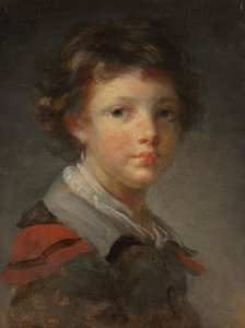 Un niño con una capa forrada de rojo, 1780s de Jean Honore Fragonard
