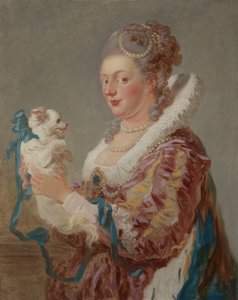 Una Mujer con un Perro de Jean Honore Fragonard
