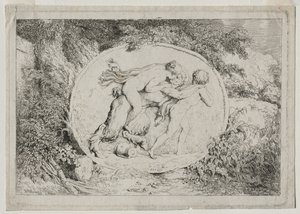 Bacanales: Ninfa a horcajadas sobre un sátiro, 1763 de Jean Honore Fragonard