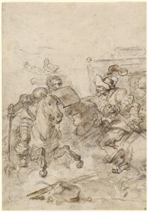 Don Quijote atacando al vizcaíno de Jean Honore Fragonard