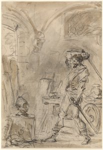 Don Quijote a punto de golpear el yelmo de Jean Honore Fragonard