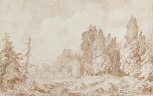 Paisaje con un Puente, c.1760 de Jean Honore Fragonard