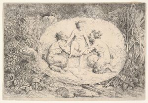 Ninfa sostenida por dos sátiros, 1763 de Jean Honore Fragonard
