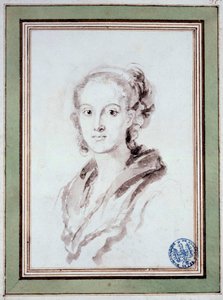 Retrato de Marguerite Gerard (1767-1837) pintora francesa, cuñada de Fragonard. Dibujo en lavado por Jean Honore Fragonard (1732-1806) alrededor de 1800. Besançon, Museo de Bellas Artes