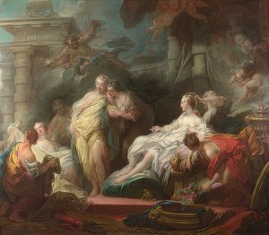 Psique mostrando regalos de Amor a sus hermanas. 1753 de Jean Honore Fragonard
