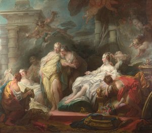 Psique mostrando a sus Hermanas sus Regalos de Cupido, 1753 de Jean Honore Fragonard