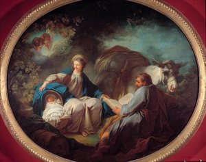Descanso durante la huida a Egipto de Jean Honore Fragonard
