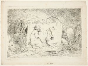 Sátiros bailando, de Bacchanales, o juegos de los sátiros de Jean Honore Fragonard