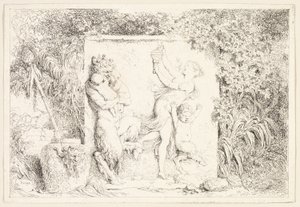 Sátiros bailando de Bacanales, o juegos de los sátiros de Jean Honore Fragonard