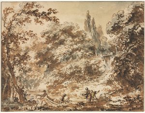 Escena en un parque, c. 1760 de Jean Honore Fragonard