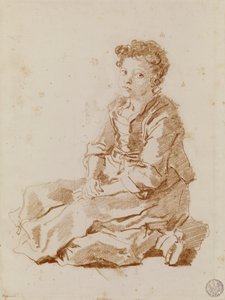 Niña pequeña sentada en el suelo de Jean Honore Fragonard
