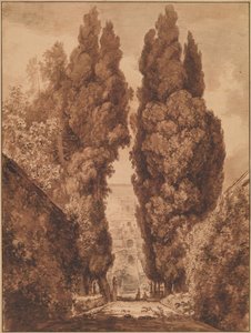 La avenida de cipreses en Villa d
