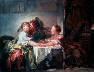 El beso capturado, finales del siglo XVIII de Jean Honore Fragonard
