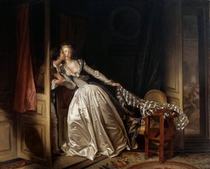 El beso robado, finales de 1780s de Jean Honore Fragonard