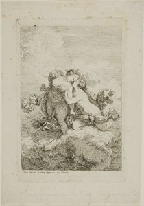 Dos Figuras Femeninas en una Nube de Jean Honore Fragonard