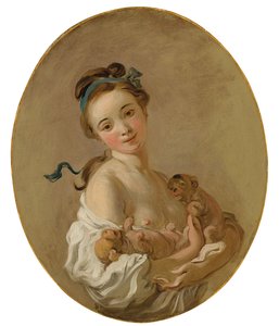 Niña Sosteniendo Dos Cachorros, c.1770