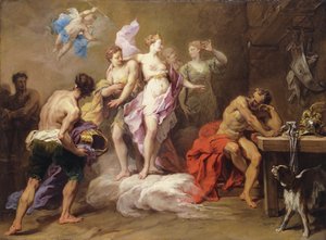Venus Ordenando Armas a Vulcano para Eneas de Jean II Restout
