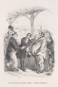 Todos los votantes, grandes y pequeños, se reúnen para humildemente persuadirse mutuamente... de las pequeñas miserias de..., 1843