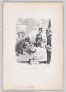 Ante esta historia espantosa, Zemire se arroja a los pies de Azor, de Escenas de..., ca. 1837-47 de Jean Ignace Isidore Gérard