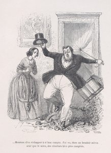 ...Feliz de salir tan barato. de las Pequeñas Miserias de la Vida Humana, 1843 de Jean Ignace Isidore Gérard