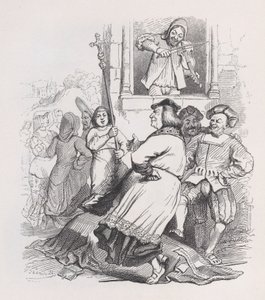 El Violinista de Meudon de Las Obras Completas de Béranger, 1836 de Jean Ignace Isidore Gérard