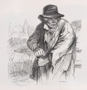 El viejo vagabundo de Las obras completas de Béranger, 1836 de Jean Ignace Isidore Gérard