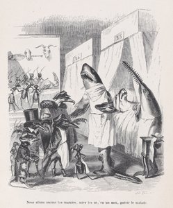 Vamos a incidir los músculos, serrar los huesos, en una palabra, curar a los enfermos de Sc..., ca. 1837-47 de Jean Ignace Isidore Gérard